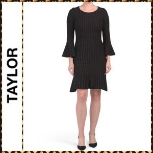 Black/Gold Metallic Stripe Sweater Dress 🆕